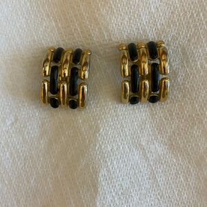 Givenchy Gold and Black Link Earrings